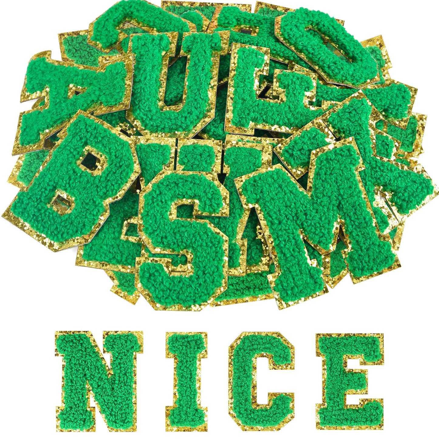 52 Pcs Adhesive Letter Patches - A - Z Chenille Black Veteran Patches