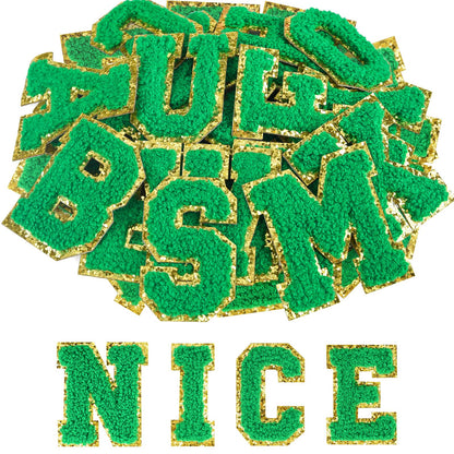 52 Pcs Adhesive Letter Patches - A - Z Chenille Black Veteran Patches