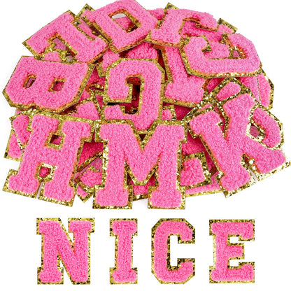 52 Pcs Adhesive Letter Patches - A - Z Chenille Black Veteran Patches