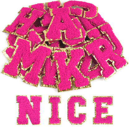 52 Pcs Adhesive Letter Patches - A - Z Chenille Black Veteran Patches