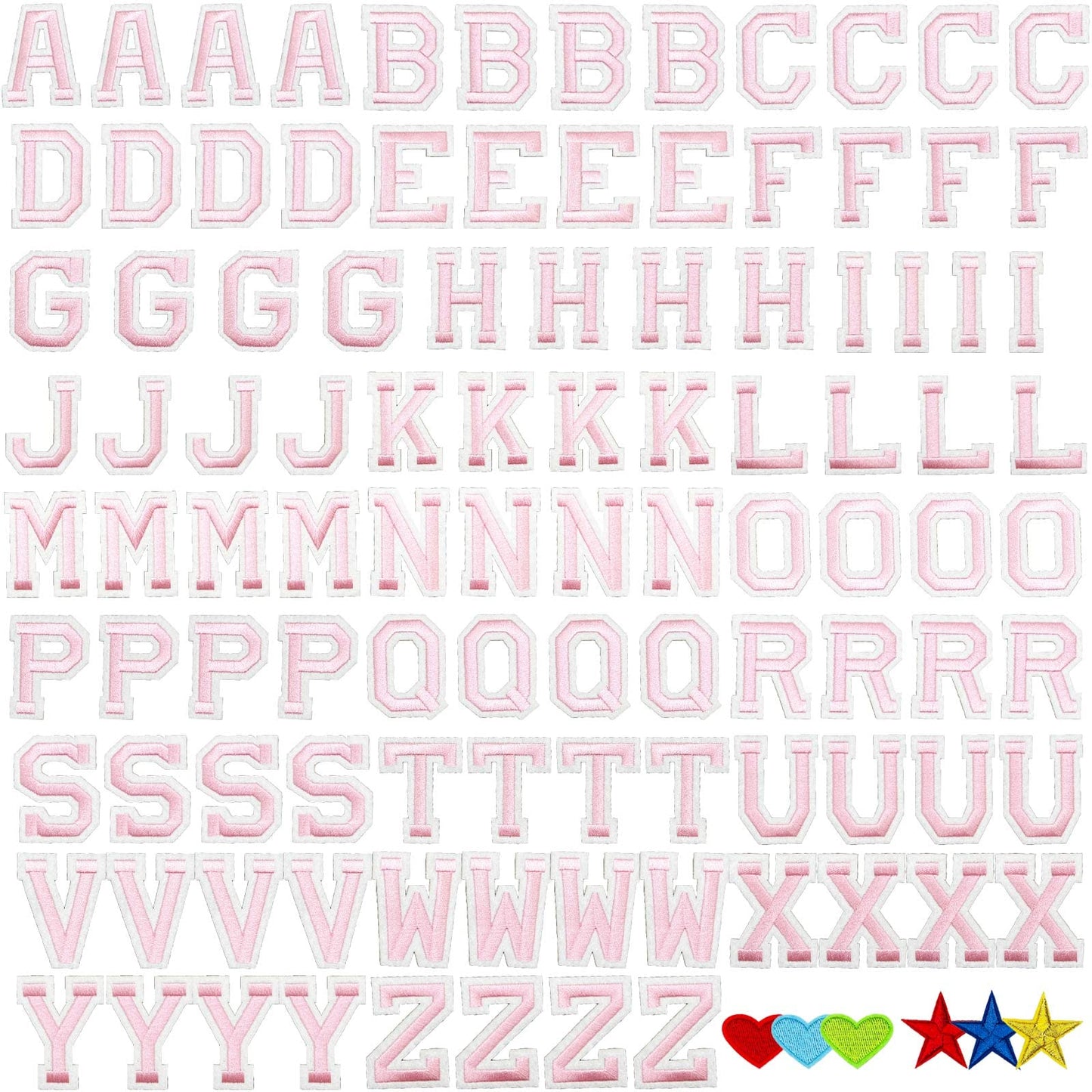 52 Pcs Alphabet Patches A - Z - Iron On Black Letters Veteran Patches