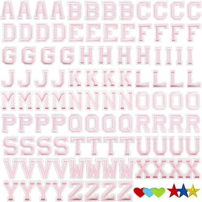 52 Pcs Alphabet Patches A - Z - Iron On Black Letters Veteran Patches