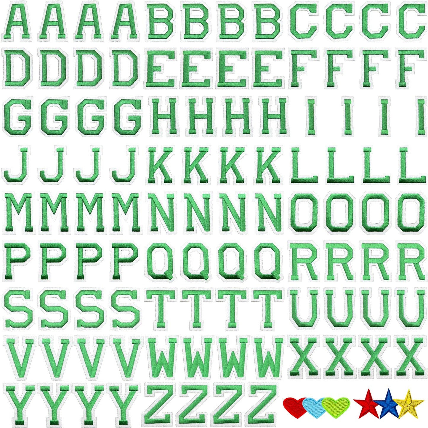 52 Pcs Alphabet Patches A - Z - Iron On Black Letters Veteran Patches