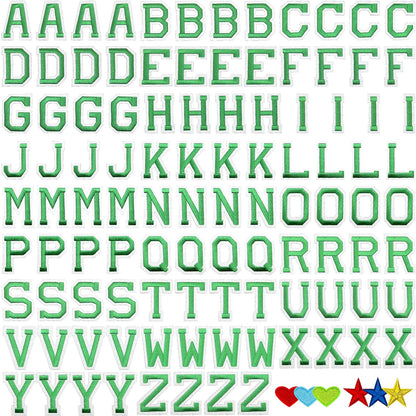 52 Pcs Alphabet Patches A - Z - Iron On Black Letters Veteran Patches