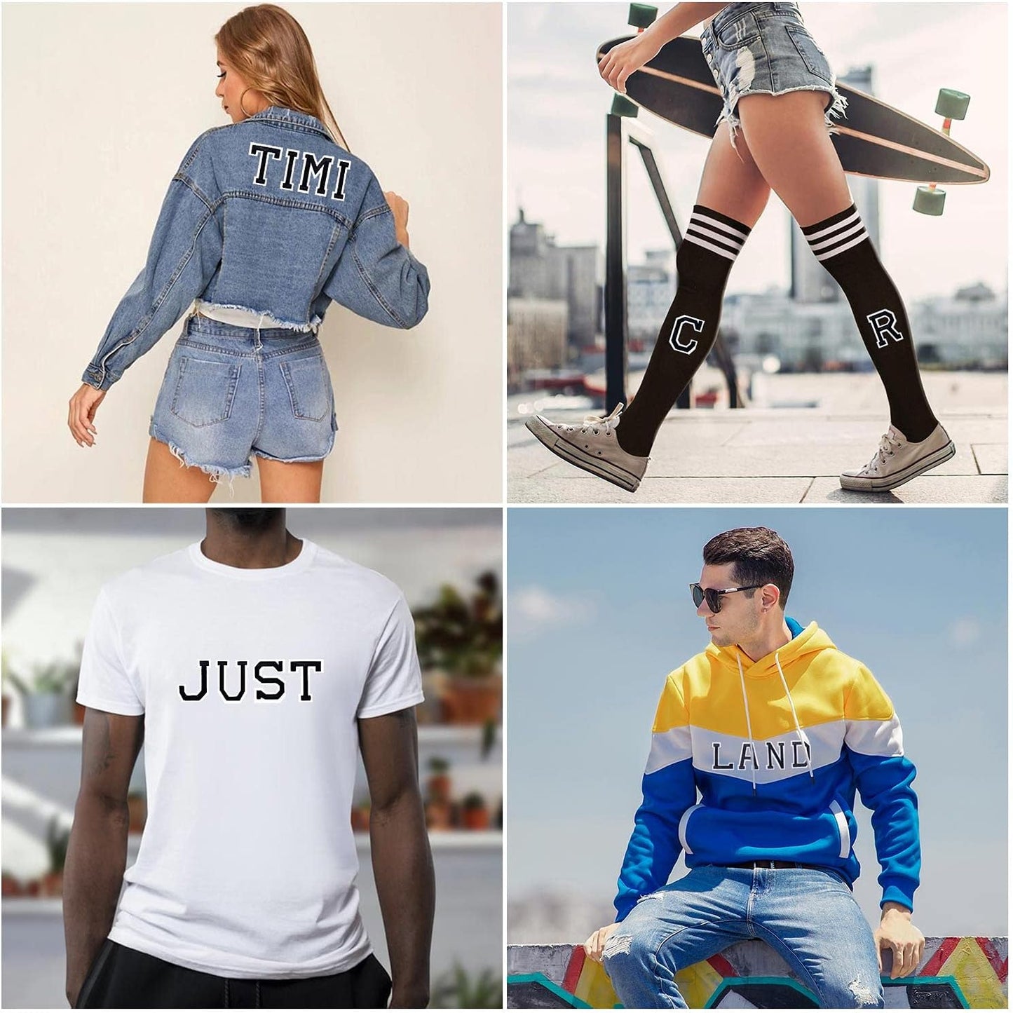 52 Pcs Alphabet Patches A - Z - Iron On Black Letters Veteran Patches