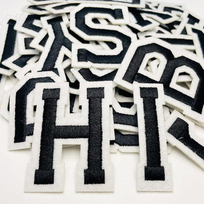 52 Pcs Alphabet Patches A - Z - Iron On Black Letters Veteran Patches
