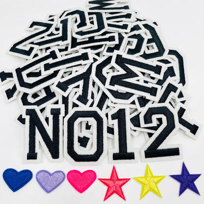 52 Pcs Alphabet Patches A - Z - Iron On Black Letters Veteran Patches