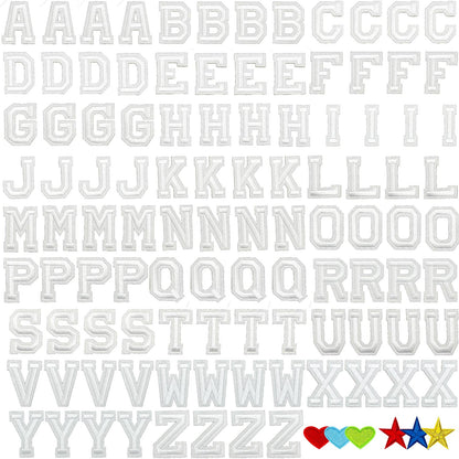 52 Pcs Alphabet Patches A - Z - Iron On Black Letters Veteran Patches