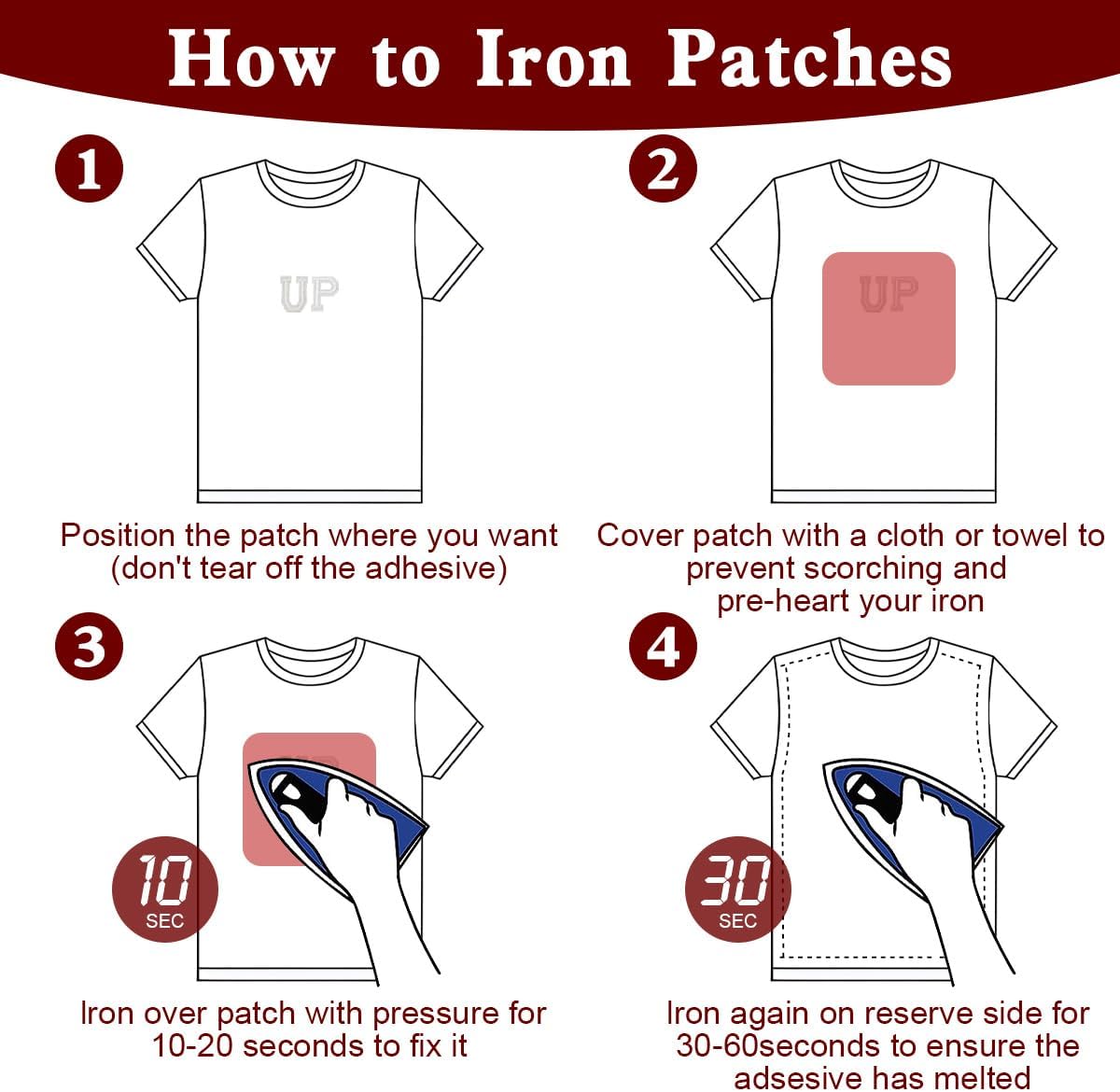 52 Pcs Iron On Letter Patches A - Z - White Embroidered Veteran Patches