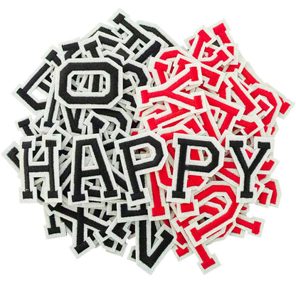 52 Pcs Iron On Letter Patches A - Z - White Embroidered Veteran Patches