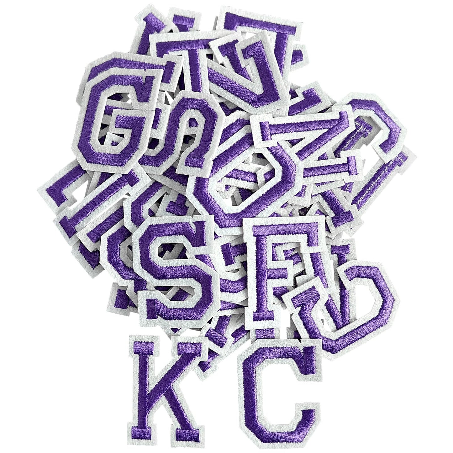 52 Pcs Iron On Letter Patches A - Z - White Embroidered Veteran Patches