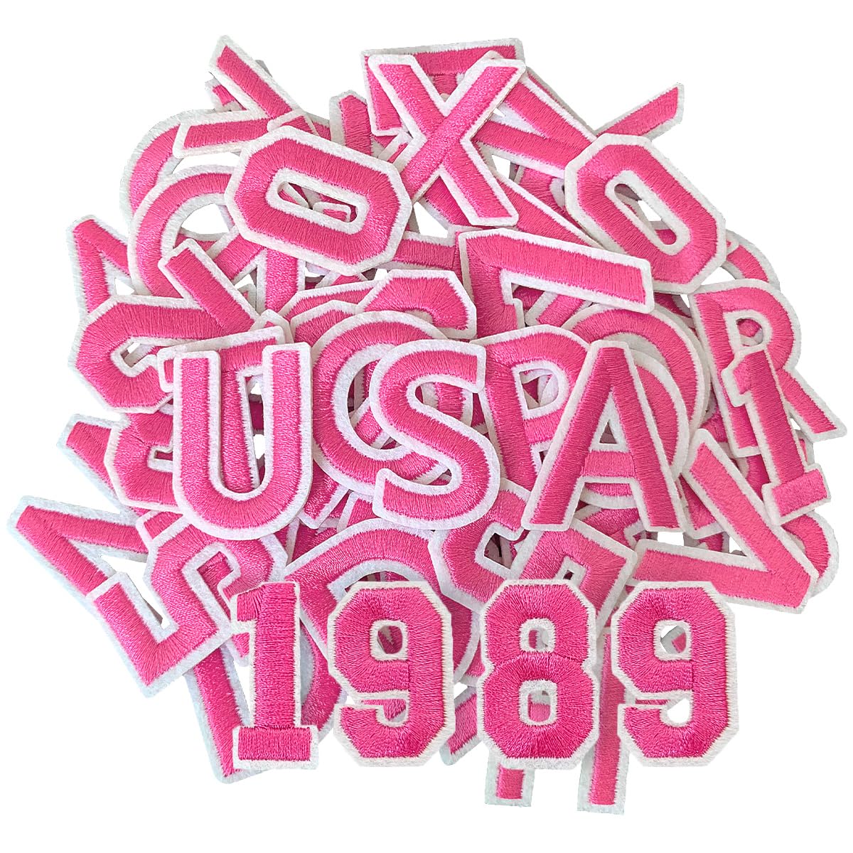 52 Pcs Iron On Letter Patches A - Z - White Embroidered Veteran Patches