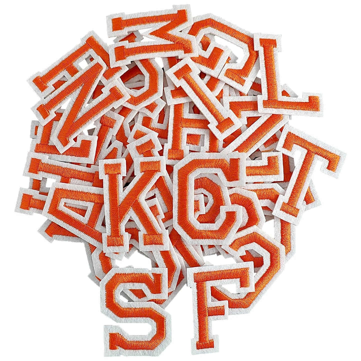 52 Pcs Iron On Letter Patches A - Z - White Embroidered Veteran Patches