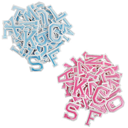 52 Pcs Iron On Letter Patches A - Z - White Embroidered Veteran Patches