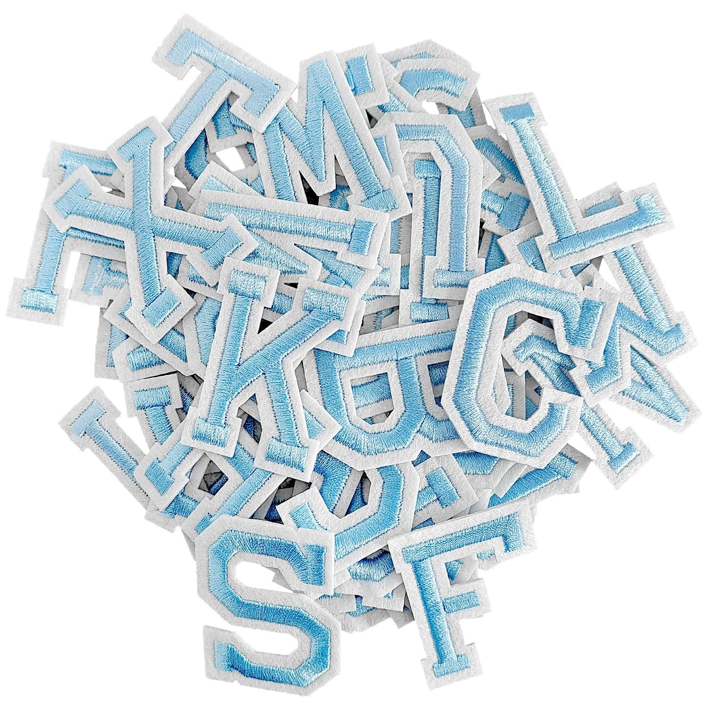 52 Pcs Iron On Letter Patches A - Z - White Embroidered Veteran Patches