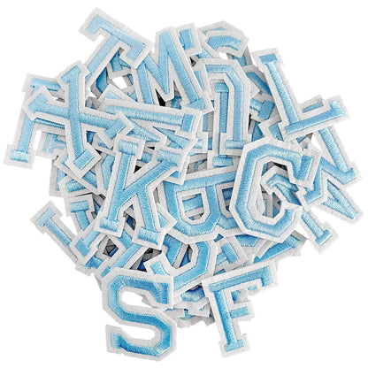 52 Pcs Iron On Letter Patches A - Z - White Embroidered Veteran Patches