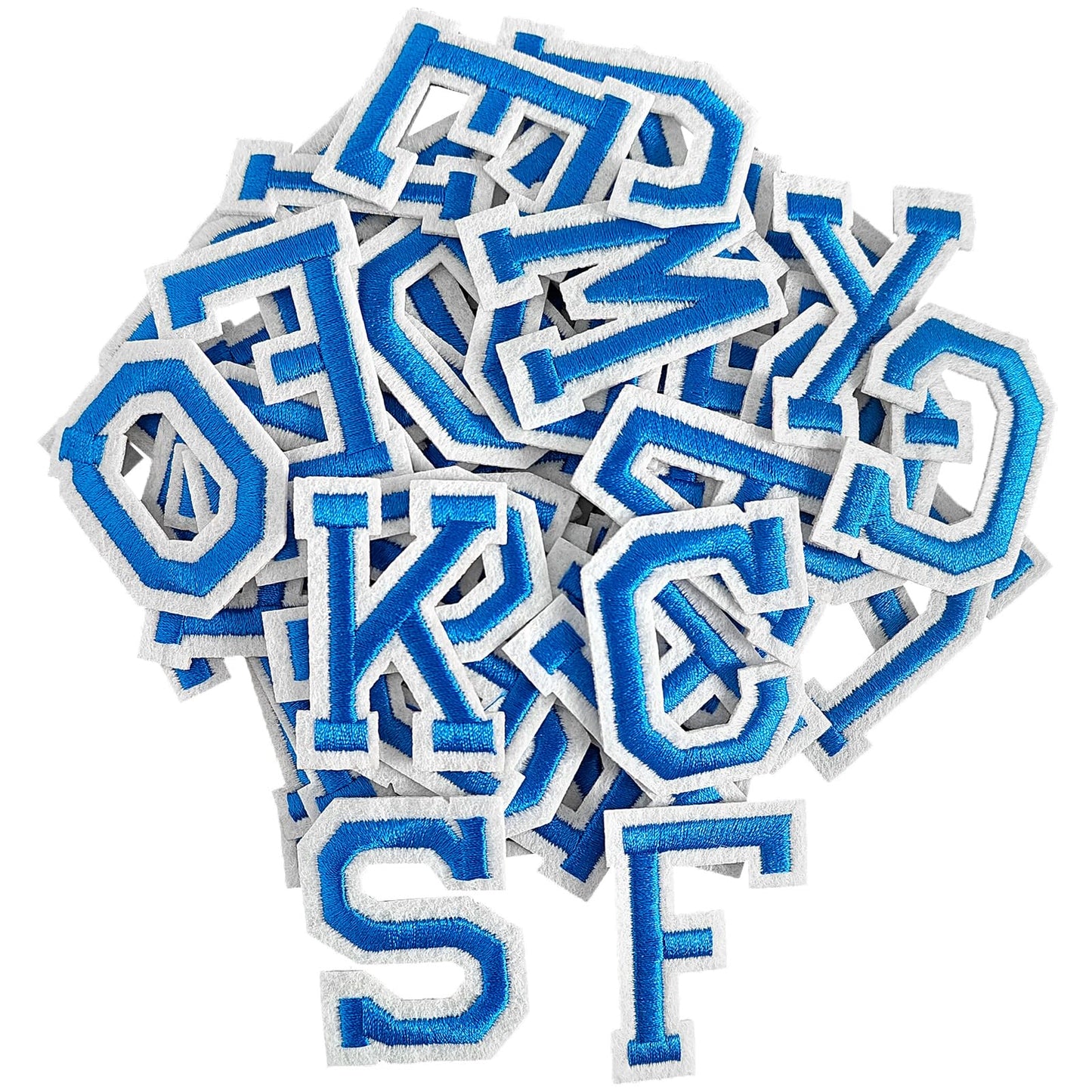 52 Pcs Iron On Letter Patches A - Z - White Embroidered Veteran Patches