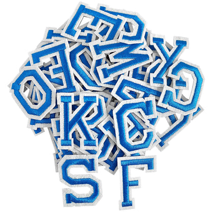 52 Pcs Iron On Letter Patches A - Z - White Embroidered Veteran Patches