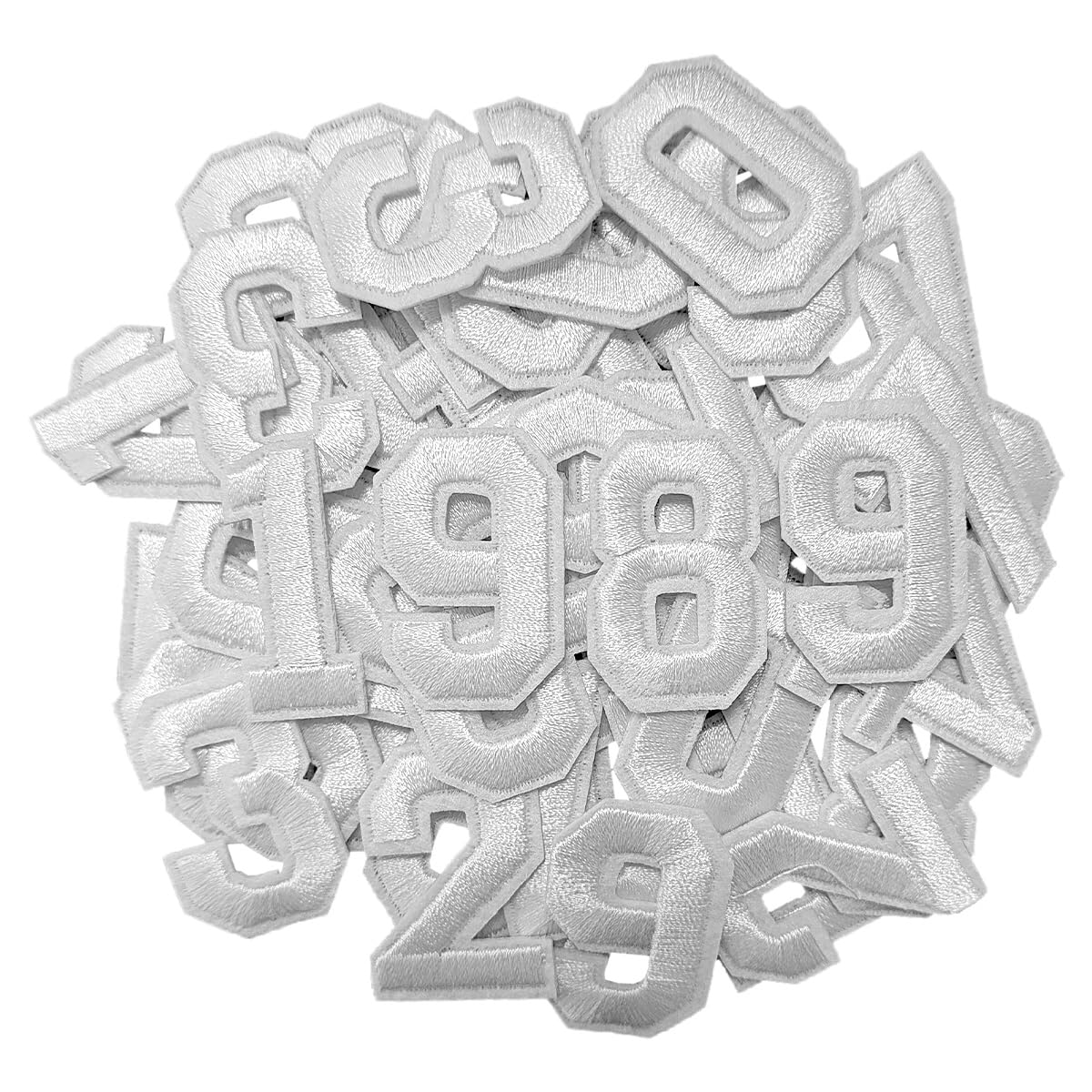 52 Pcs Iron On Letter Patches A - Z - White Embroidered Veteran Patches