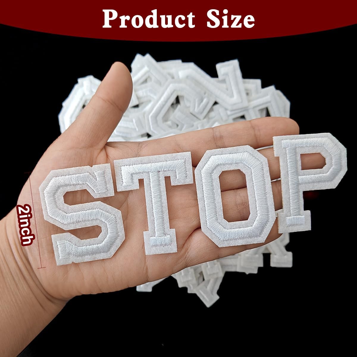 52 Pcs Iron On Letter Patches A - Z - White Embroidered Veteran Patches