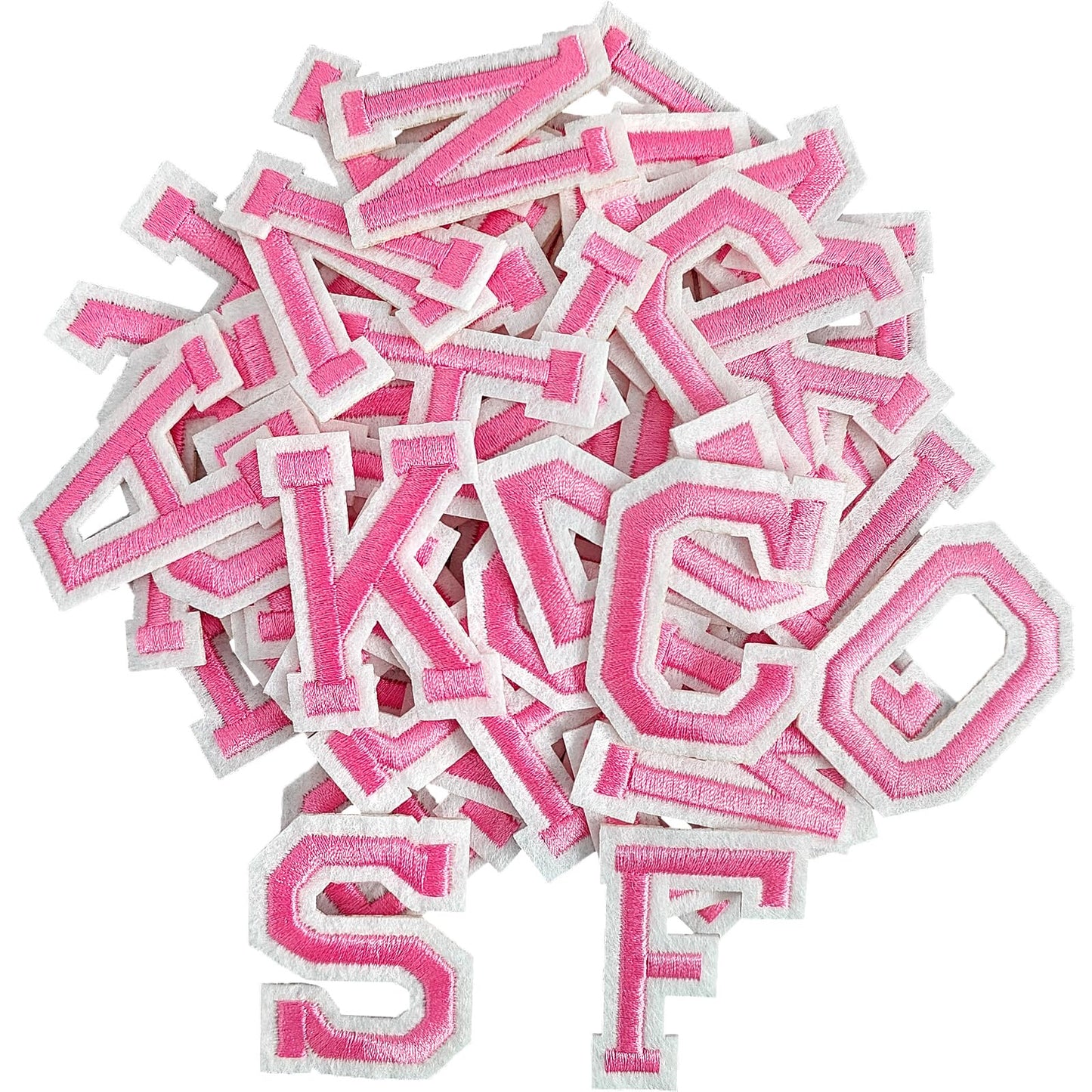 52 Pcs Iron On Letter Patches A - Z - White Embroidered Veteran Patches