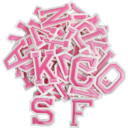 52 Pcs Iron On Letter Patches A - Z - White Embroidered Veteran Patches