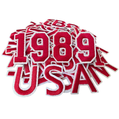 52 Pcs Iron On Letter Patches A - Z - White Embroidered Veteran Patches