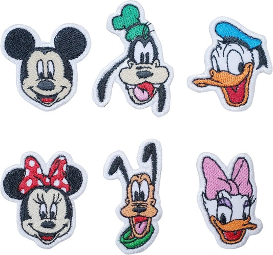 6 Pcs Mini Mickey Patches - Cartoon Iron On Set Veteran Patches