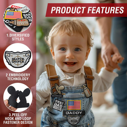 7 Pcs Daddy & Mommy Patches - Hook & Loop Tactical Veteran Patches