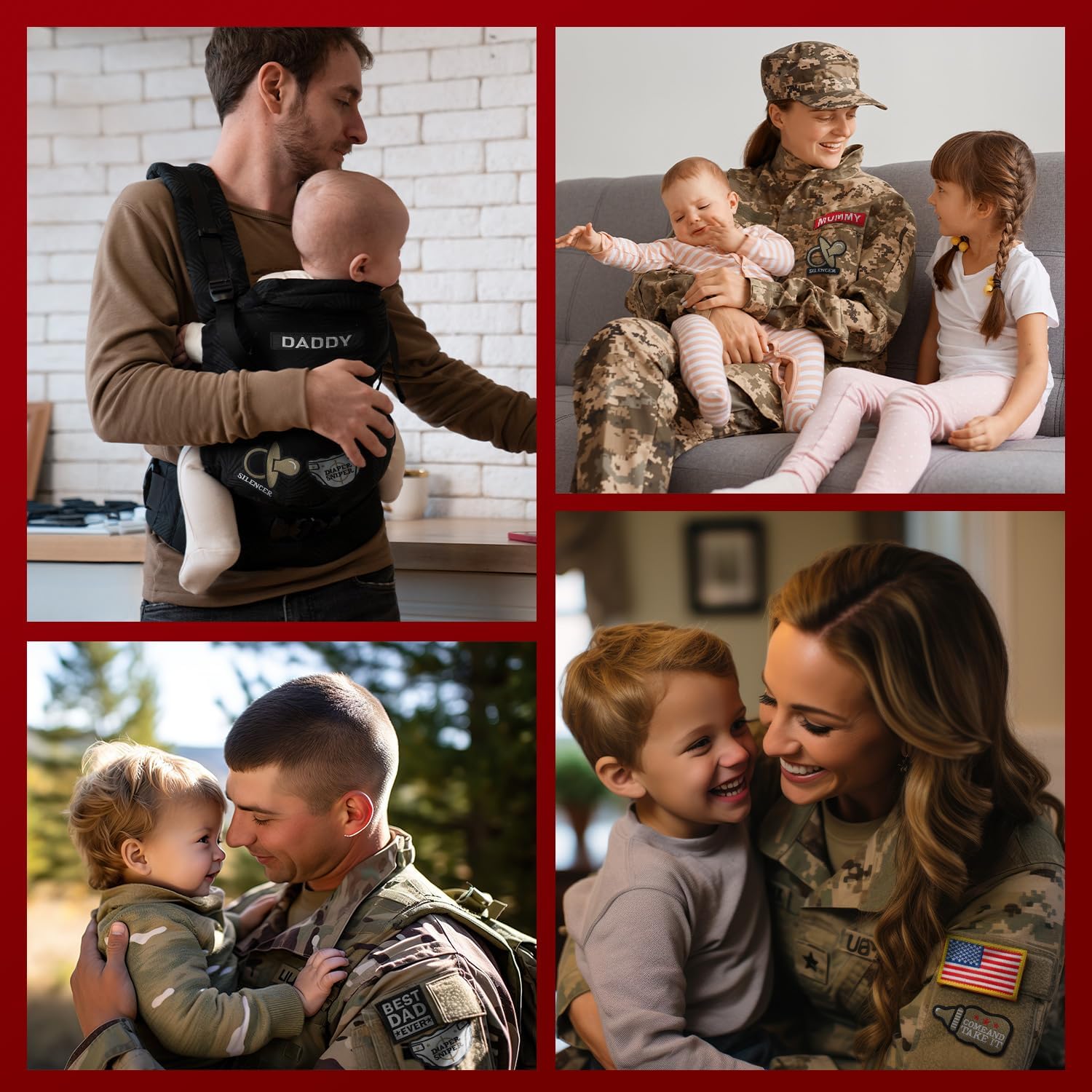 7 Pcs Daddy & Mommy Patches - Hook & Loop Tactical Veteran Patches