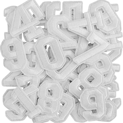 72 Pcs Iron On Letters A - Z & Numbers 0 - 9 - White Veteran Patches