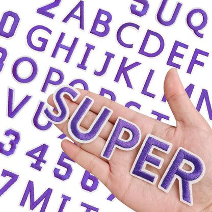 72 Pcs Iron On Letters A - Z & Numbers 0 - 9 - White Veteran Patches