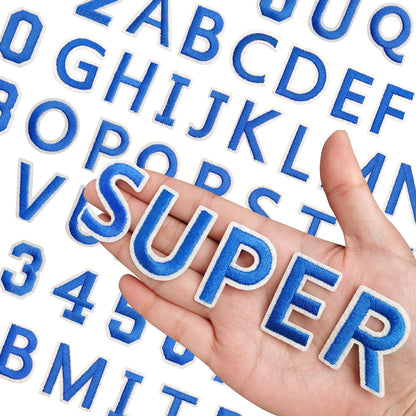 72 Pcs Iron On Letters A - Z & Numbers 0 - 9 - White Veteran Patches