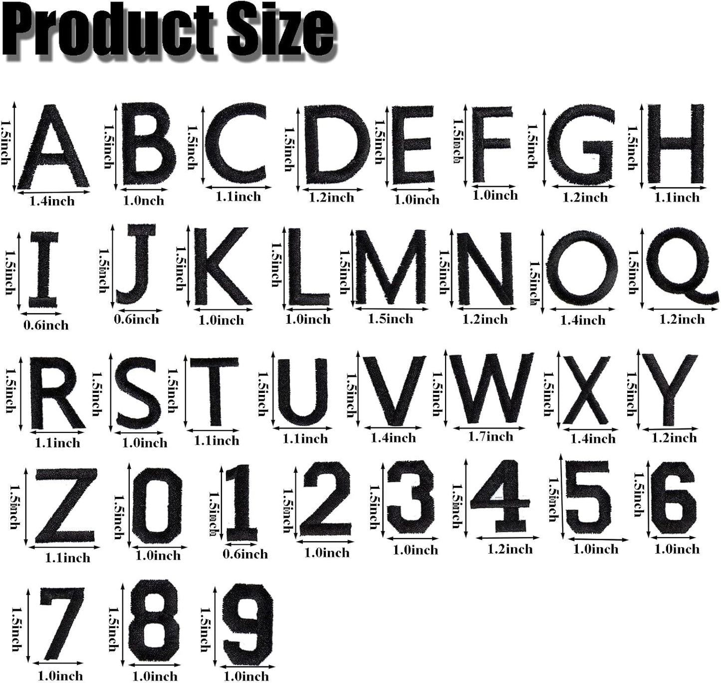 72 Pcs Iron On Letters & Numbers - Red Alphabet A - Z Veteran Patches