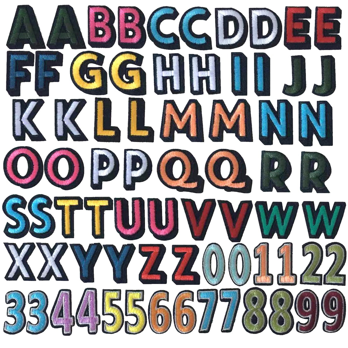 72 Pcs Iron On Letters & Numbers - Red Alphabet A - Z Veteran Patches