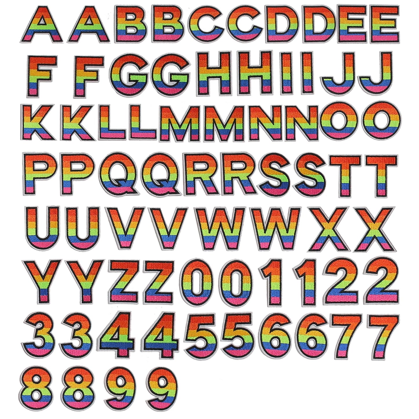 72 Pcs Iron On Letters & Numbers - Red Alphabet A - Z Veteran Patches