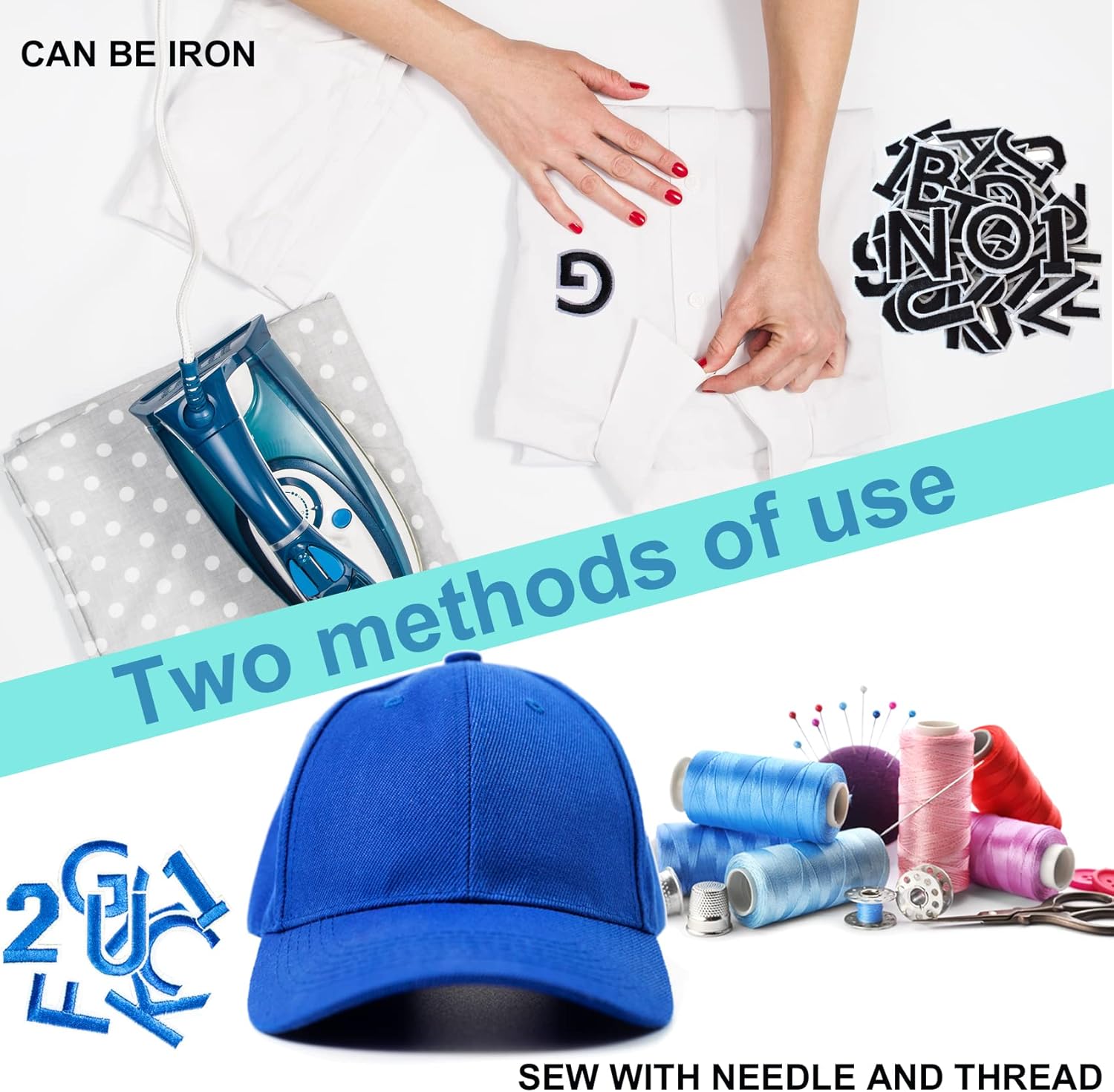 72 Pcs Iron On Letters & Numbers - Red Alphabet A - Z Veteran Patches