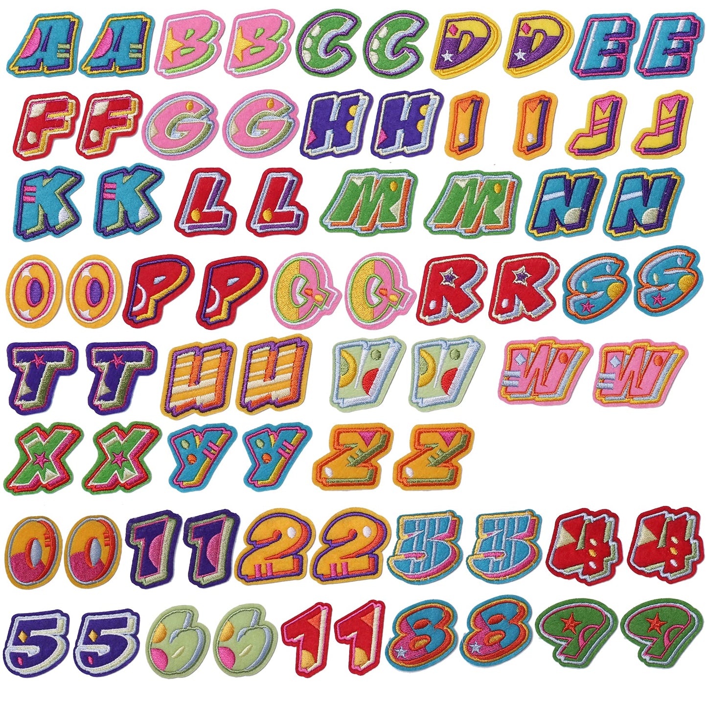 72 Pcs Iron On Letters & Numbers - Red Alphabet A - Z Veteran Patches