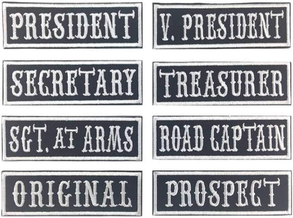 8 Pack MC Officer Title Patches - 4"x1" Embroidered Veteran Patches
