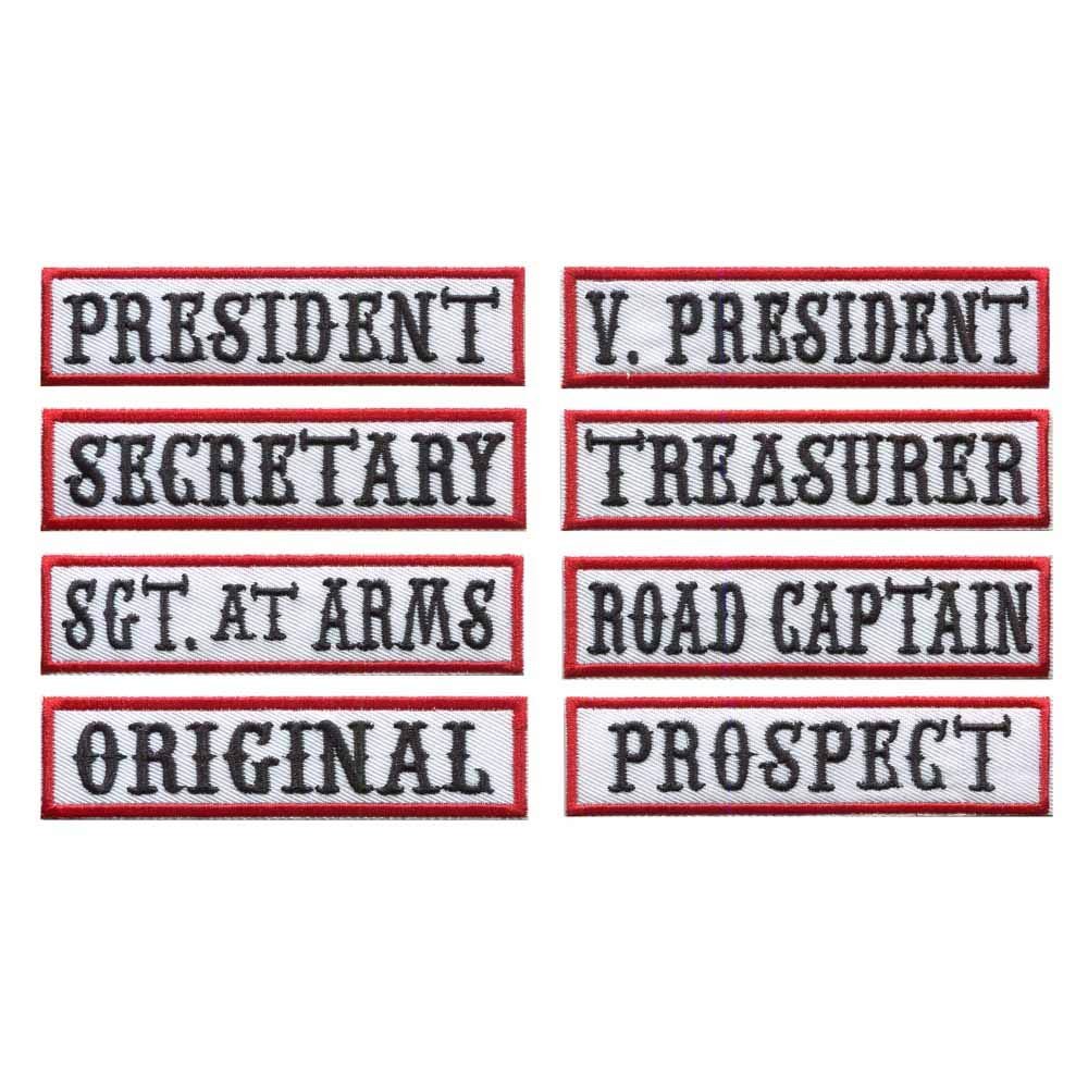 8 Pack MC Officer Title Patches - 4"x1" Embroidered Veteran Patches