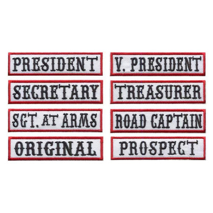 8 Pack MC Officer Title Patches - 4"x1" Embroidered Veteran Patches