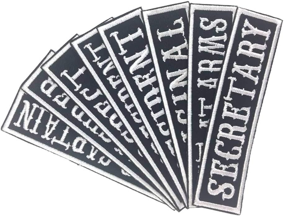 8 Pack MC Officer Title Patches - 4"x1" Embroidered Veteran Patches