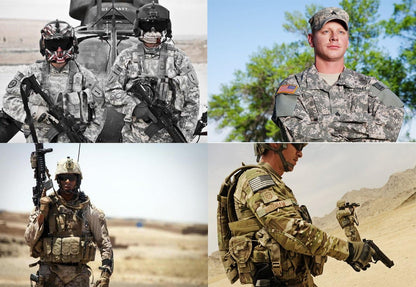 8 Pcs Tan Tactical Patch Set - Military Embroidered Veteran Patches