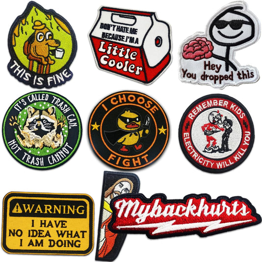 9 Pcs Funny Cat Patches - Hook & Loop Tactical Veteran Patches