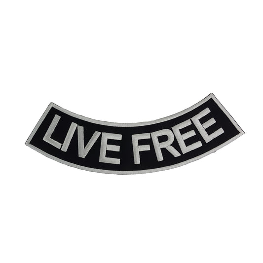Live Free Bold Rocker Patch - Embroidered Biker Patch for Vest