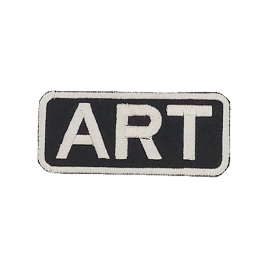 ART Name Tag Patch - White on Black Embroidered Biker Patch