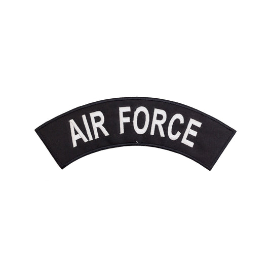 Air Force White Top Rocker Large Patch - Ideal for Jacket Vest - Iron On or Sew On