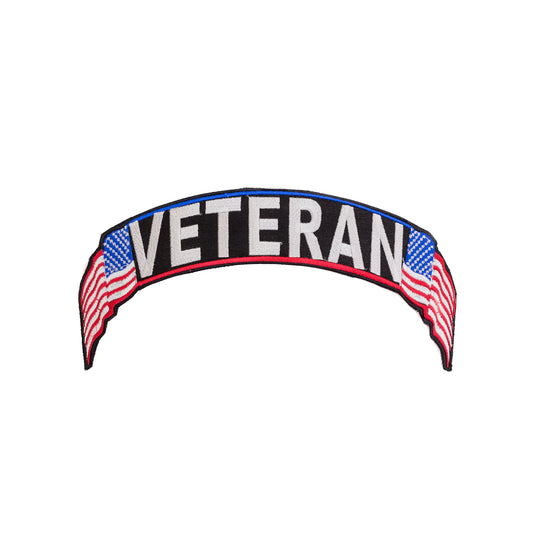 Large US Flag Veteran Top Rocker Patch - Ideal for Jackets & Vests! 🇺🇸 #VeteranPride #PatchForYou