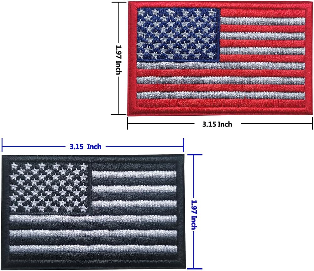 Acaed 4 Pcs USA Flag Patches - Tactical 2x3" Veteran Patches