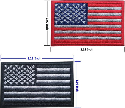 Acaed 4 Pcs USA Flag Patches - Tactical 2x3" Veteran Patches